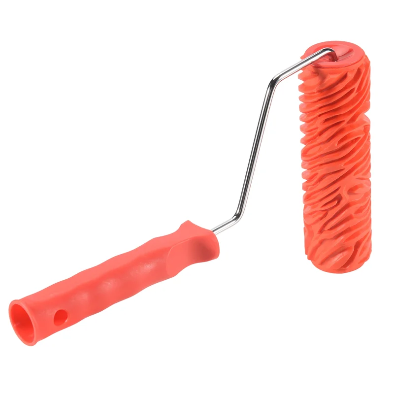 Rodillo de pintura de rayas de cebra en relieve A76F-7Inch con mango para decoración de pared