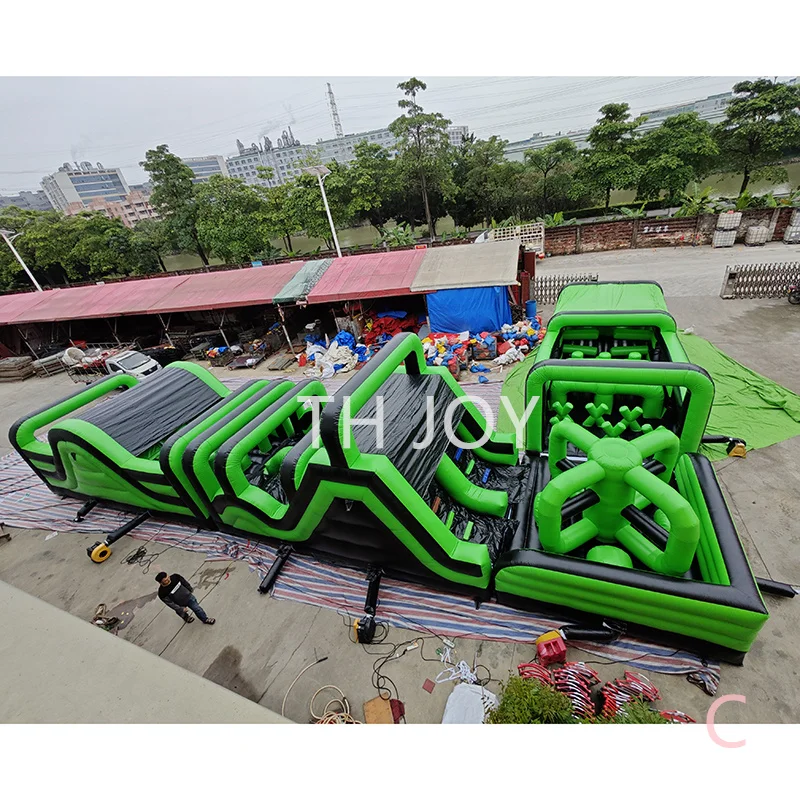 free sea ship to port, commercial outdoor inflatable obstacle course challenges L shape inflatable sport  games