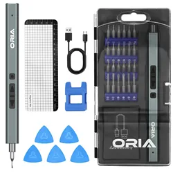 ORIA Electric Screwdriver Set 33 in 1 Power Precision Screwdriver with 24 Bits Cordless Repair Tool Kit for Phone Camera Watch