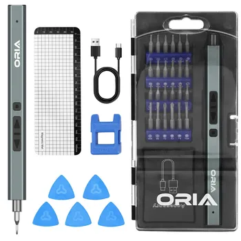 ORIA Electric Screwdriver Set 33 in 1 Power Precision Screwdriver Set 24 Bits Cordless Repair Tool Kit for Phone Camera Watch