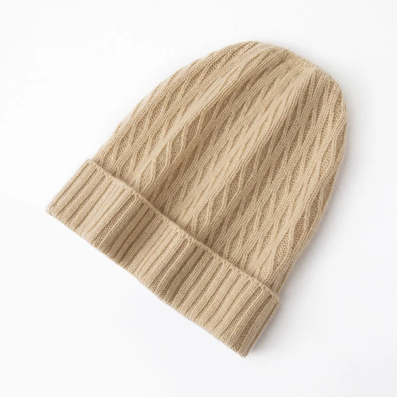 

Зимняя шапка из 100% чистого кашемира — вязаная шапка с напуском из козьей шерсти для мужчин и женщин, термошапка унисекс, 2025 г.