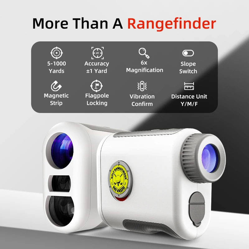 REVASRI 1000YDS 6x Magnification Golf Rangefinder, M/Y/F Unit Switch with Slope Compensation Golf Range Finder Telescope