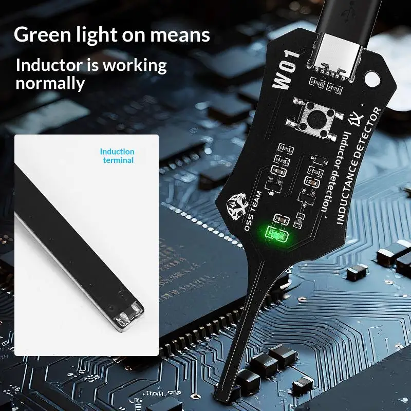 OSS Inductor Detector Tool Motherboard Coil Tester For Phone Motherboard Repair Electromagnetic Induction Quick Fault Check.