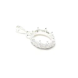 Oval Necklace Pendant Base,Crown Drop Necklace Charms,Can be Inlaid Holder Pendant,Charms Tray,Vintage Pendant Accessories