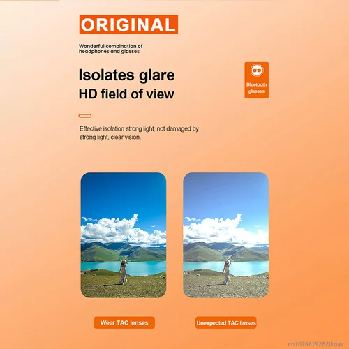 Imagen 2 del producto Original C8 Lite gafas auriculares inalámbricos Bluetooth 5,3 auriculares para conducir al aire libre estéreo HiFi HD llamada música auriculares C8l