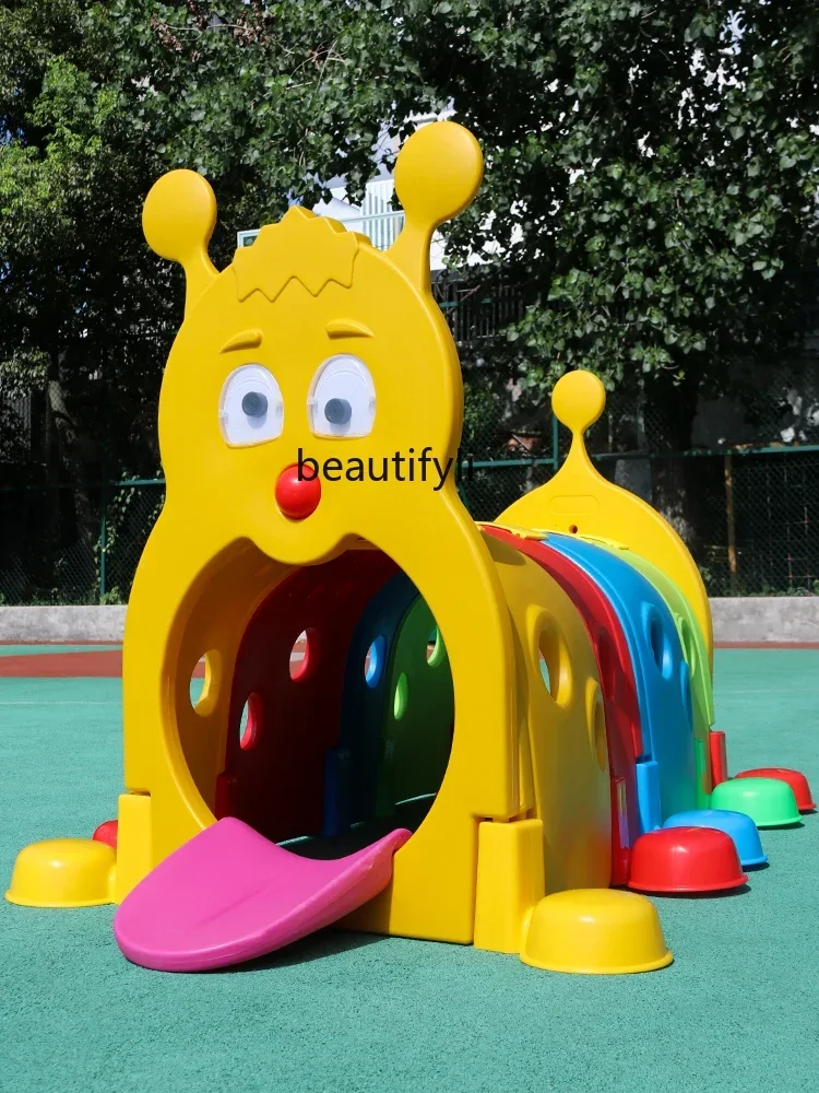 Kindergarten caterpillar crawling tunnel drilling plastic rides outdoor equipment