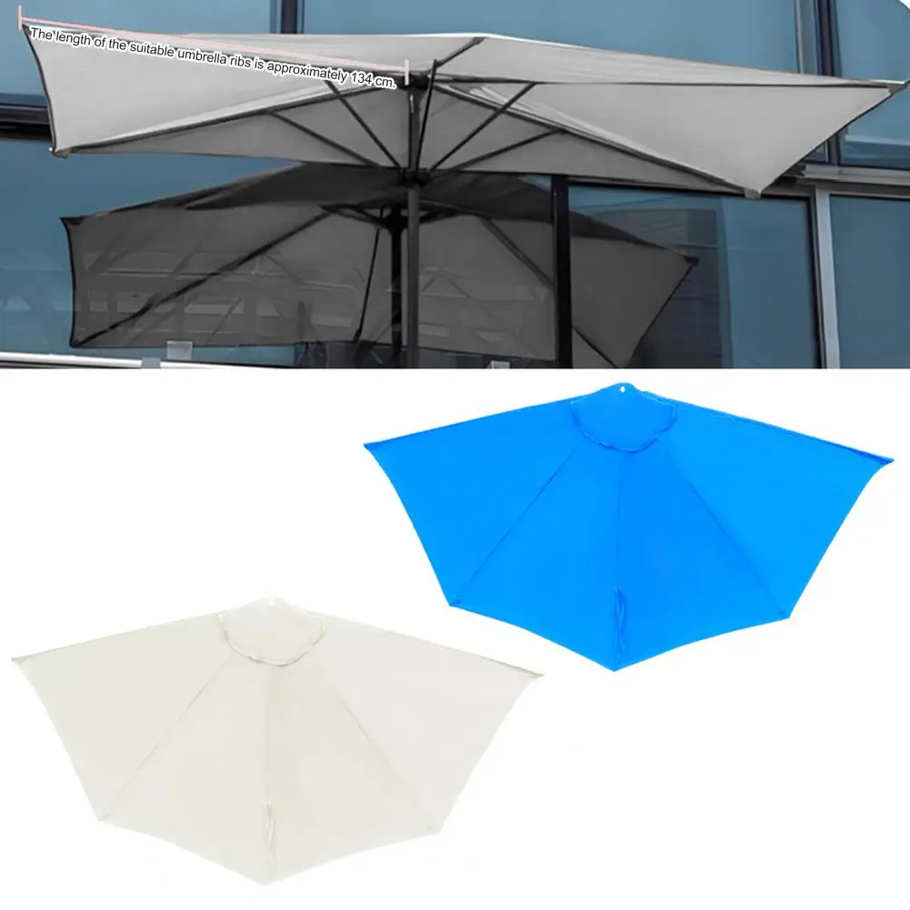 

Semi-circular Umbrella Canopy Outdoor Umbrella Replacement Canopy Uv Protection Garden Parasol Cover Market Deck Umbrella Cover