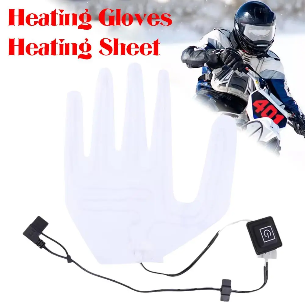 Motorcycle Gloves Lined With Heating Sheet Five Fingers In Heating Composite Wrapped Warm Film Thermostatic Fiber USB Wire N6U3