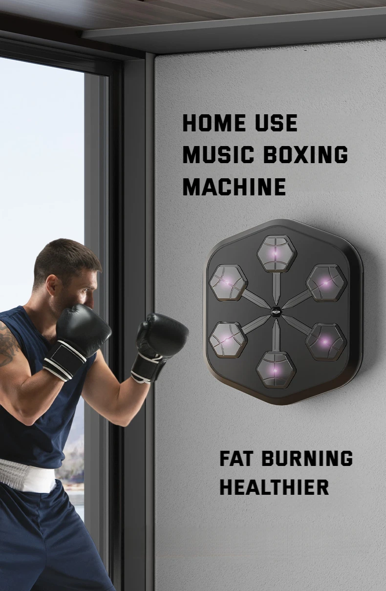 Rhythmic Boxing Trainer Durable Fitness Sports Wall Installation Music Boxing Machine Fat Burning Wall Training Product