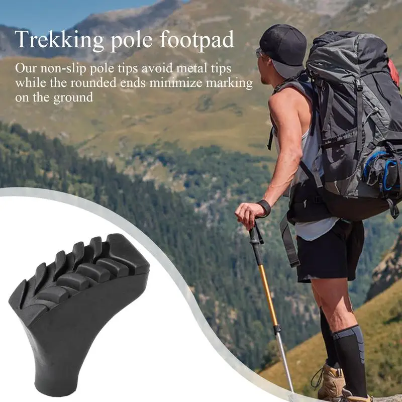 Walking Stick Tips Hiking Ploe Protective Shoe Shaped Tips Trekking Pole Tips Replacement Protectors Anti-slip Tips for Hiking