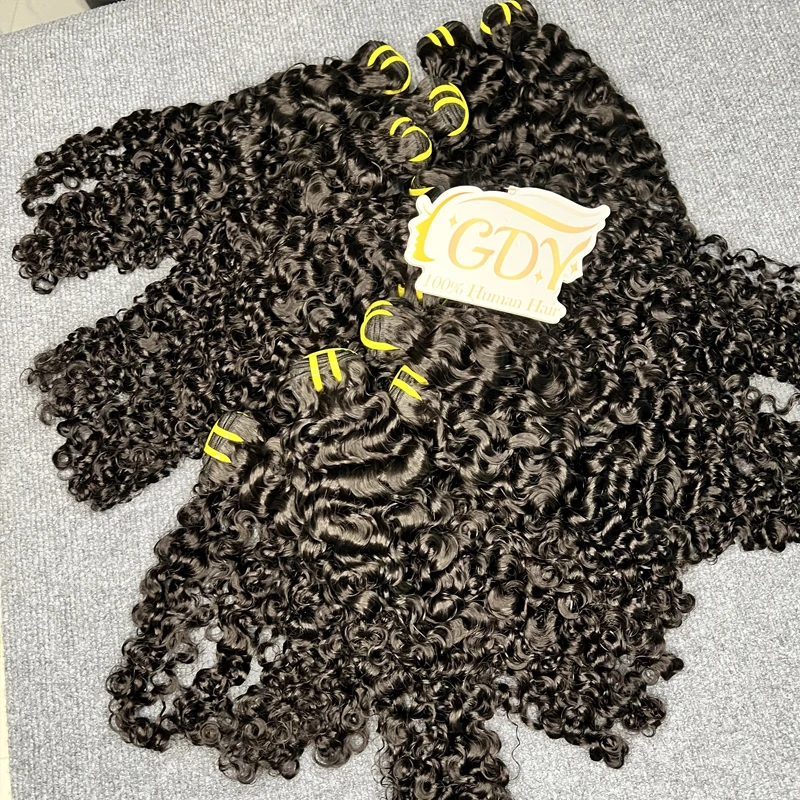 Burmese Curly Raw Virgin Hair Bundles Thick 100% Unprocessed Human Hair Extensions Vietnamese Wavy Bouncy Double Weft Full Head