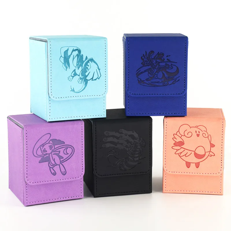 

Anime Game Pokemon PTCG DIY Card Deck Box Leather Storage Box PU Material Giratina Lugia Mew Hobby Collection Gift Toy