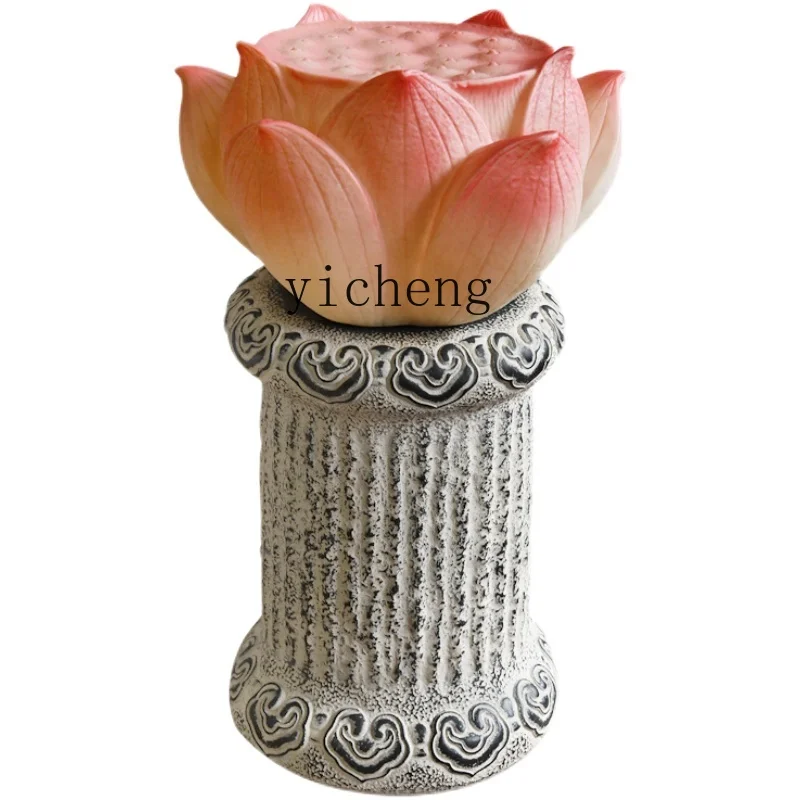 FY Living Room Study Bedroom Decoration Tea Room Lotus Resin Ornament