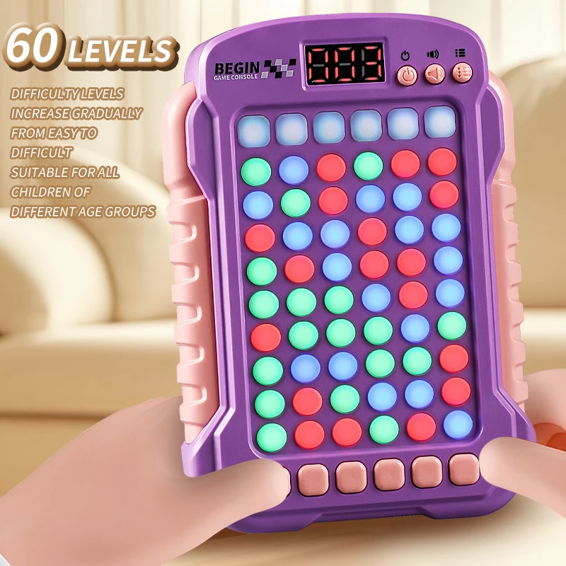 ของเล่นบรรเทาความเครียดพร้อมไฟและเสียงเพลง คอนโซลเกมแก้ปัญหาปริศนาพร้อมดนตรีและไฟช่วยลดเวลาในการเดินทาง