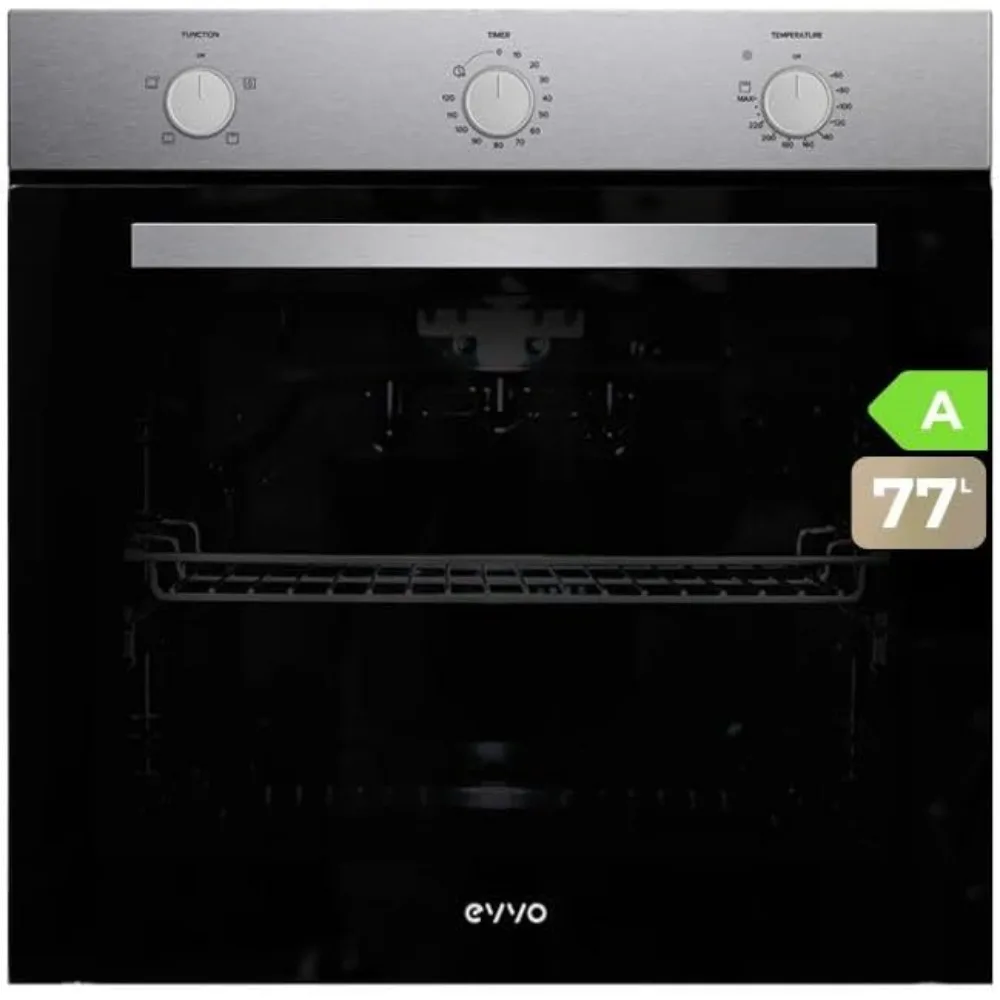 forno elettrico da incasso, efficienza a - 2800w, 77 litri, funzione grill, 4 programmi, timer, controllo selettore, triplo vetro