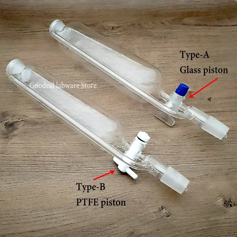 1 Piece 25ml To 1000ml Glass Cylindrical Constant Pressure Dropping Funnel with GLASS/PTFE Piston Laboratory Supplier