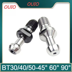 OUIO Through Hole Cnc Pull Nail BT30 BT40 BT50 ISO20 45° 60° 90° Milling Tool Holder Fixed Knob DIN69872 MAZAK JT 30 40 50 Pull