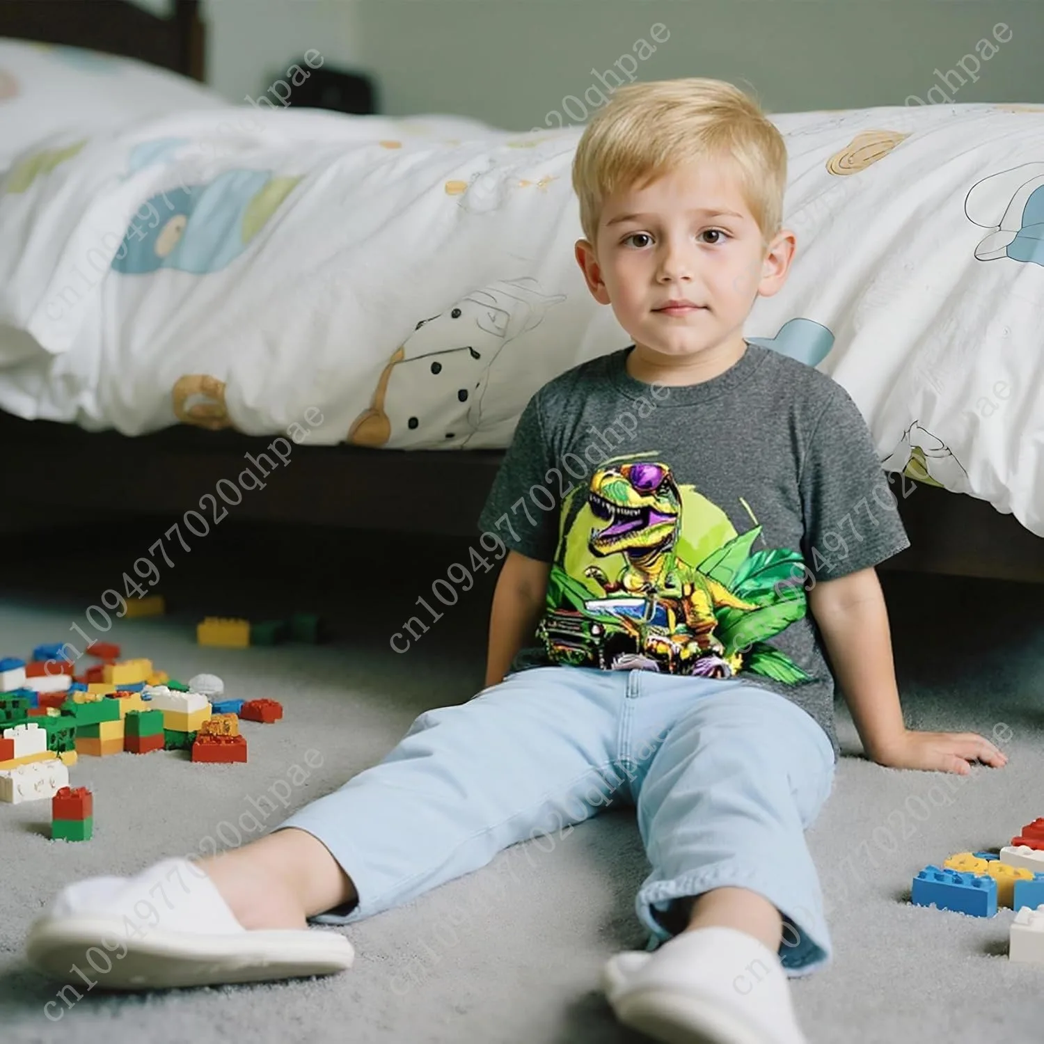 Funnycokid Toddler Boys Shirts Graphic T-Shirt Kids Short Sleeve Tees 2-6 Years