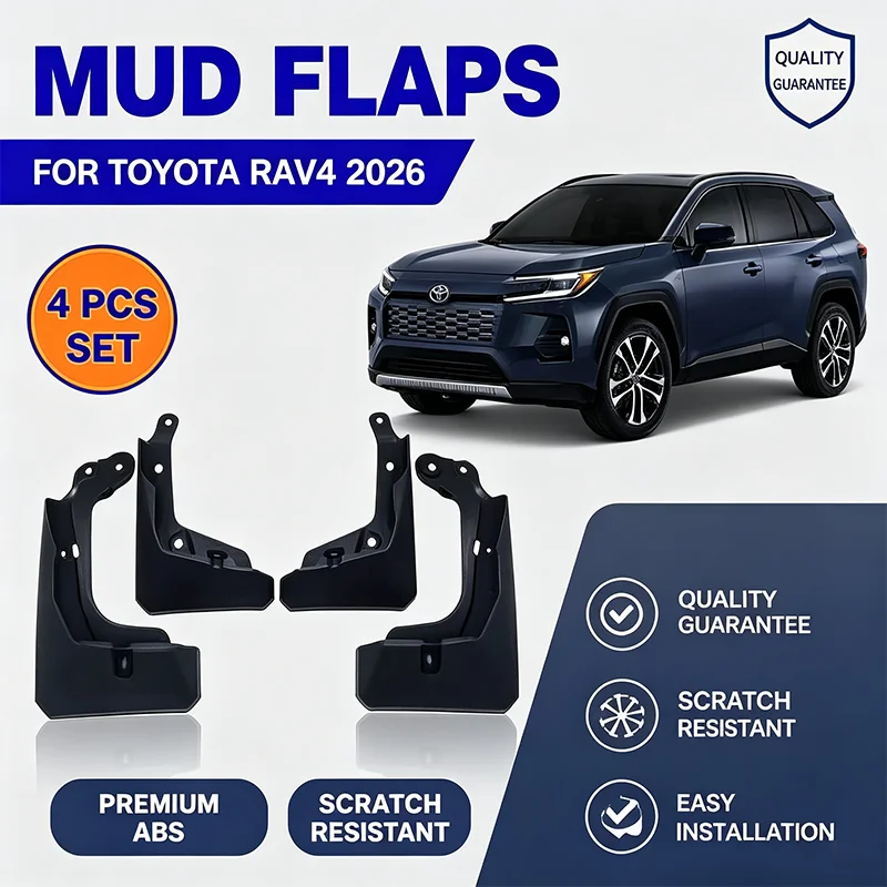 For TOYOTA RAV4 2026 4PCS Mud Flaps Splash Guards Front Rear Wheel Fender Mudguards Car Exterior Protection Accessories