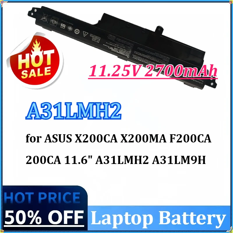 

New A31LMH2 A31N1302 11.25V 2700mAh New Laptop Battery for ASUS X200CA X200MA F200CA 200CA 11.6" A31LMH2 A31LM9H X200M X200LA
