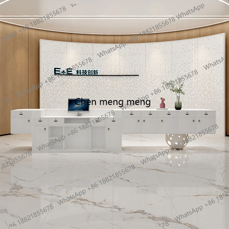 مكتب استقبال فندق الشركة تكنولوجيا التجميل الطبية الحديثة بسيطة صالون تجميل اليوغا استوديو بار صفحة الخروج #4