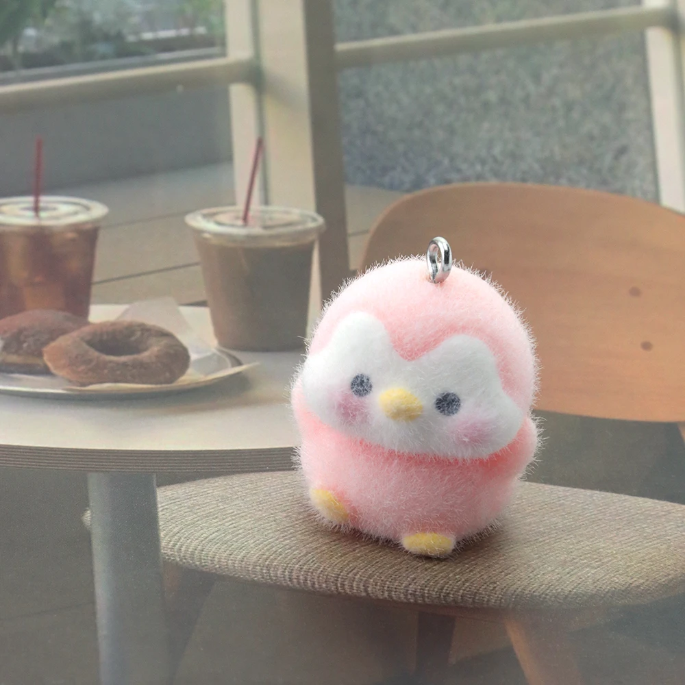 10pcs 3D Flocking Resin Penguin Charms Cute Animal Pendants for Necklace Earrings Keychain Making DIY Jewelry Accessories