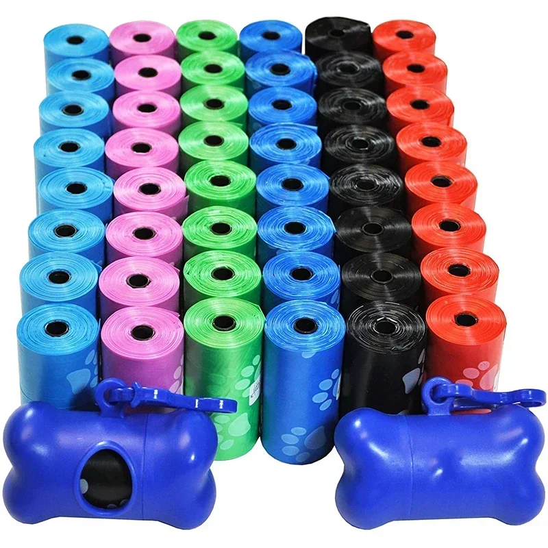 100 rollos de bolsa para excrementos de perros, bolsa para excrementos de limpieza al aire libre, suministros para mascotas para perros, 15 bolsas/rollo, bolsa de basura de repuesto, suministros para mascotas