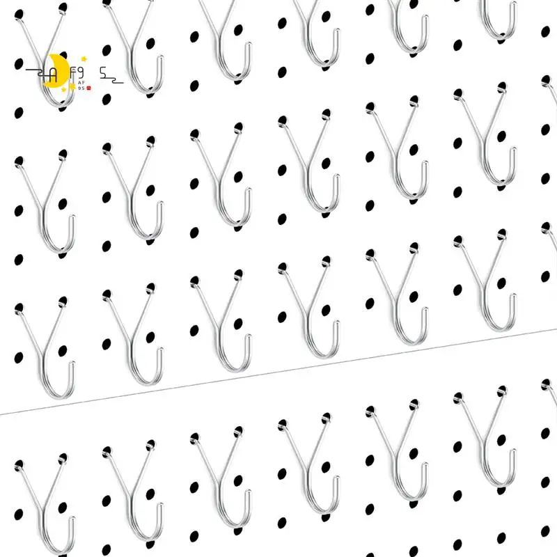 

AF95-Peg Board Hooks,J-Hook For Hanging Jewelry, Keys, Retail Items, Small Tools, Fit 1/8In 3/16In Peg Boards,40Pack