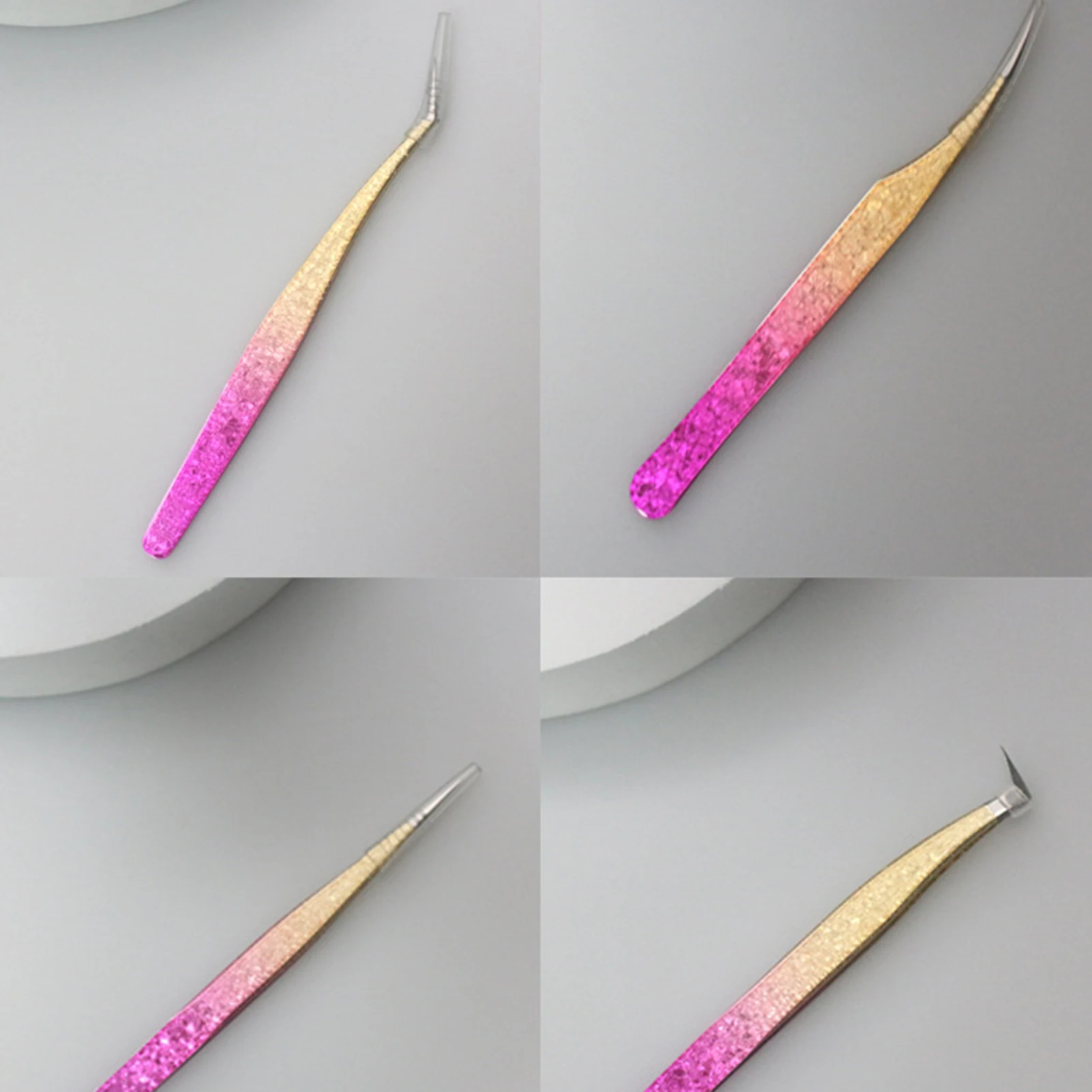 Slanted Precision False Eyelashes Tweezers Lashes Extension Applicator Tweezers Hair Removal for Facial Hair Splinter and