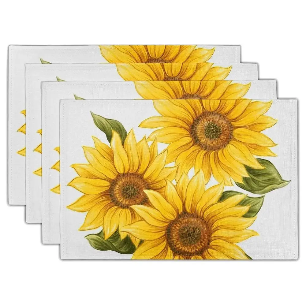 New Rustic Vintage Sunflower Placemats Table Mats for Summer Parties and Dining