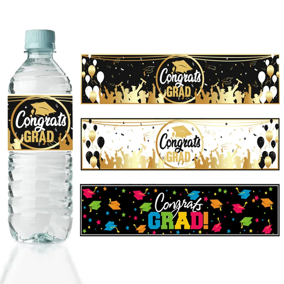

10 Выпускные темы 2025 Бутылки с водой наклейки Выпускные вечеринки Бутылки с водой Подарки Упаковка Декоративные наклейки