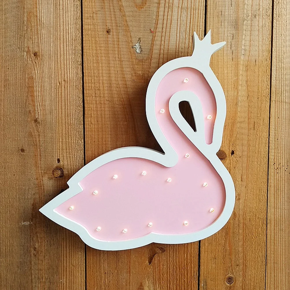 

Swan LED Wooden Night Lights Operated Table Lamps for Nursery Decor Room Home Decor Creative Lighting