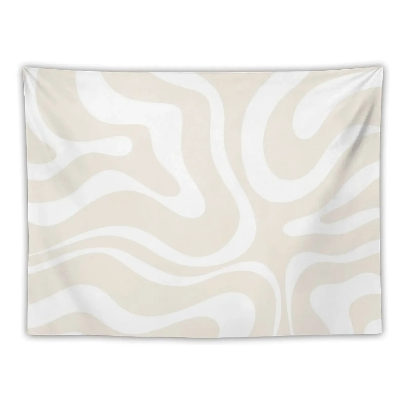 

Liquid Swirl Modern Abstract Pattern in Light Ecru Beige and White Tapestry Aesthetic Room Decoration Tapestry