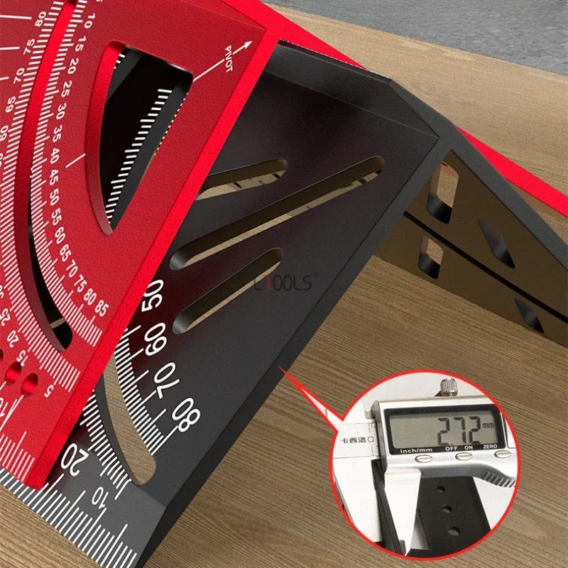 Woodworking Square Size Measure Ruler 45/90 Degree Angle T Ruler 3D Mitre Angle Measuring Template Tool  Measuring Timber Pipes