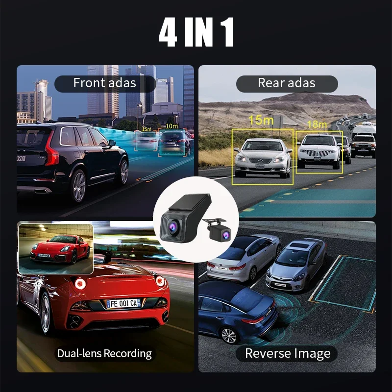 Jansite USB Car DVR ADAS Dash cam Action Camera Dual Lens720P anteriore e posteriore Cam Recoder G-sensor per Android Car Radio Headunit