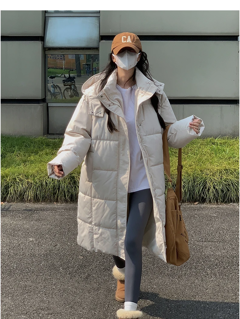 Long Winter Jackets for Women Coat 2023 Winter Warm Fashion Pockets Thick Hooded Jacket Sweet Basic Casual Zippers Parkas