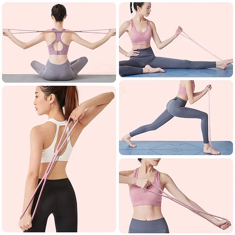 8 Word Tensioner Open Shoulder Beauty Back Artifact Tension Rope Elastic Band Home Fitness Ladies Yoga Equipment Eight Rope