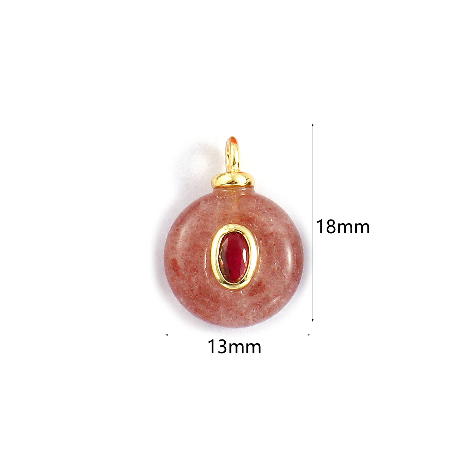 1 Piece Cubic Zirconia & Natural Stone Geometric Charms Round 18K Gold Plated Pendants For DIY Necklace Bracelet Jewelry Making