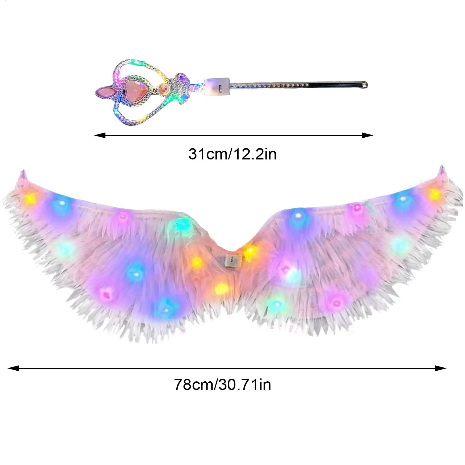 Angel Wings Kids Halloween Light Up Wings Kids Dress Up For Bridal School Festival Cosplay Holiday Bonfire Christmas Party