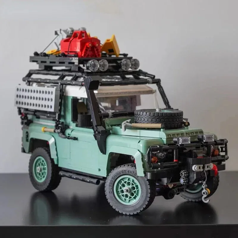 2336 peças blocos de construção land rover defender 90, quebra-cabeça 3d de carro de corrida off-road, haste brinquedo diy presente para adolescentes meninos meninas 14 +
