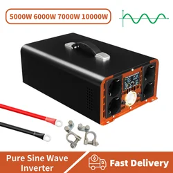 12v 220v inverter per auto pure sine 5000W 6000W 7000W 10000W convertitore di frequenza trasformatore di potenza da dc a ac 50hz presa europa