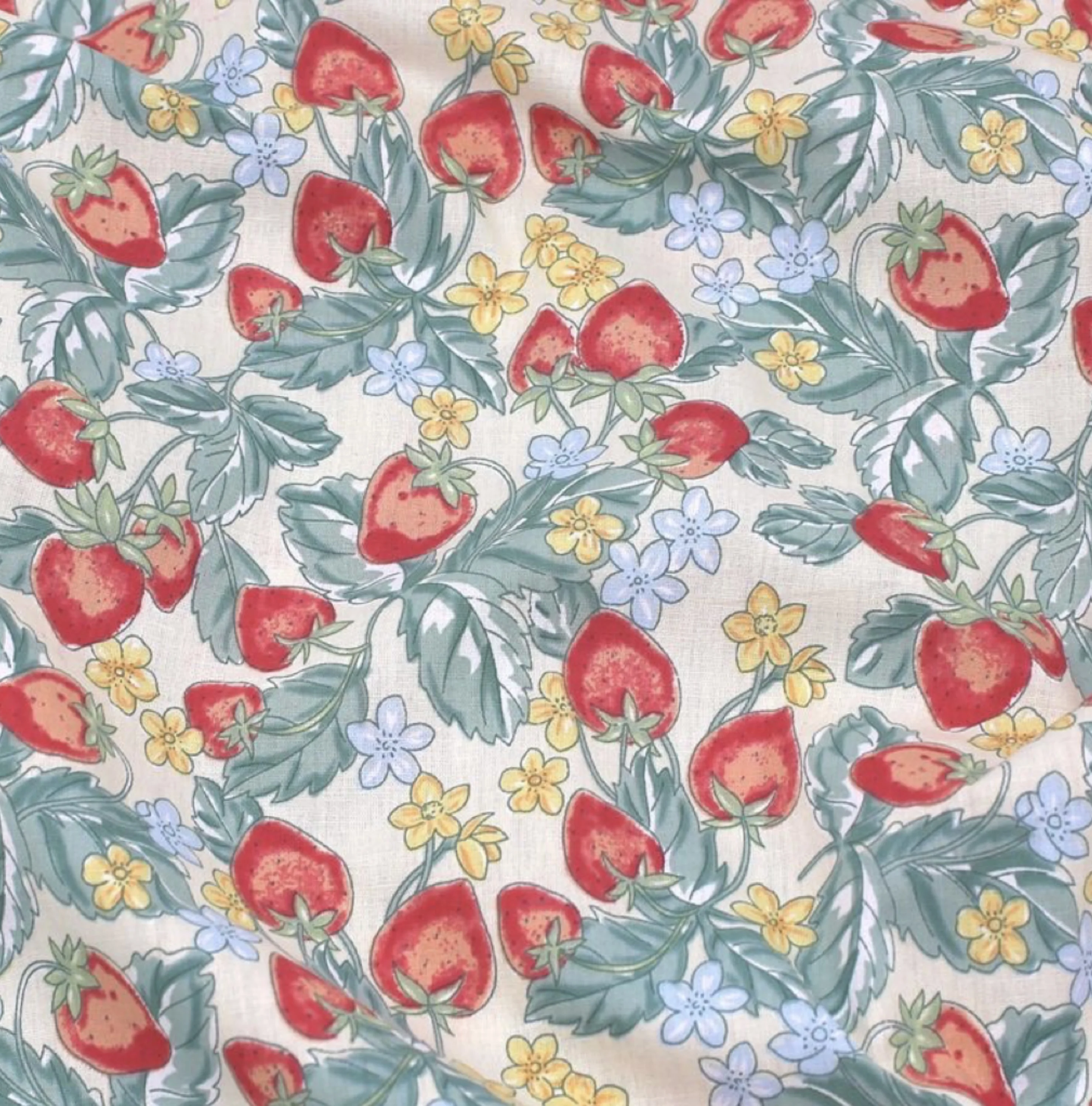 Wild Strawberry 100% Cotton Poplin Fabric 40S Like Liberty Digital Printed For Sewing Cloth Dress Skirt Kids Designer Designer