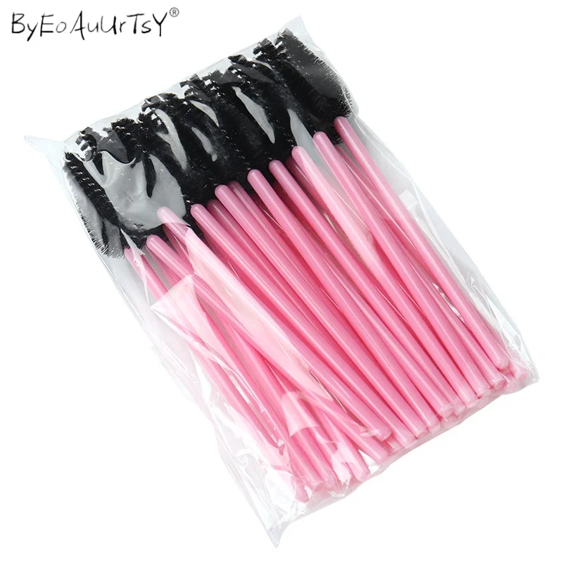 25 個まつげメイクブラシ眉毛コームまつげエクステンションマイクロブラシマスカラワンドアプリケーターつけまつげマイクロブラシツール