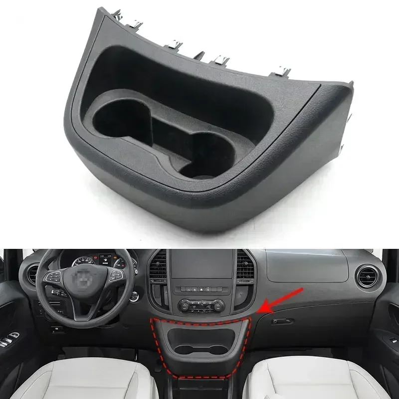 

Car Centre Console Insert Drinks Cup Holder Frame Kit for Mercedes-Benz Vito Metris W447 2016 2017 2018 2019 2020