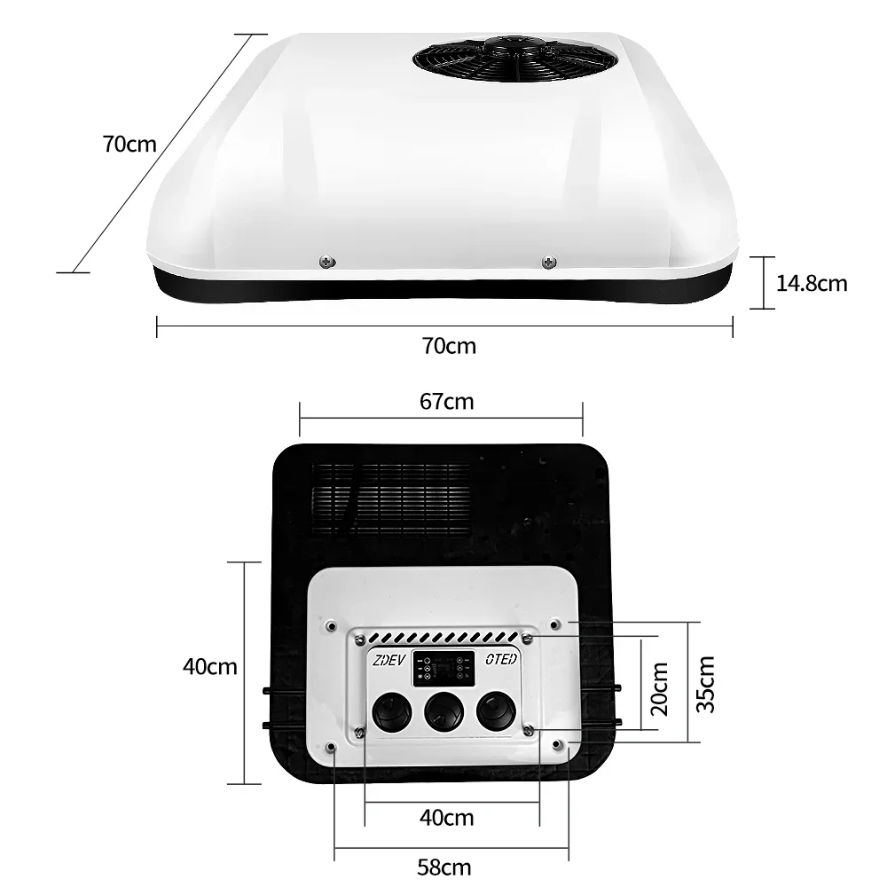 Original marca newnew sistema de ar condicionado 12v 24v telhado caminhão estacionamento ar condicionado, refrigerador estacionamento elétrico rv ar con