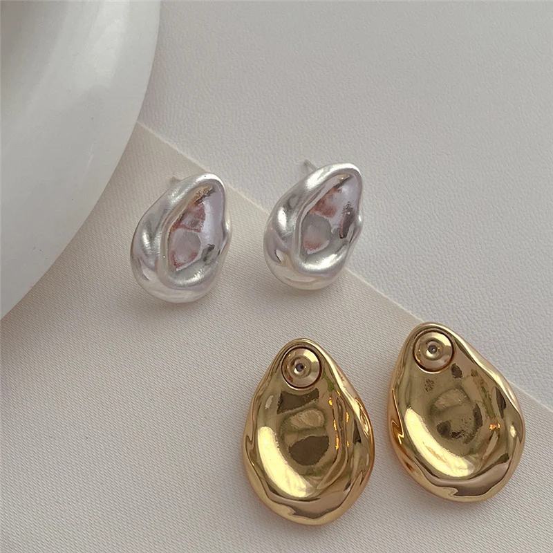 Fashion Jewelry Back With Front Metal Splicing Stud Earrings For Women Female Party Gift