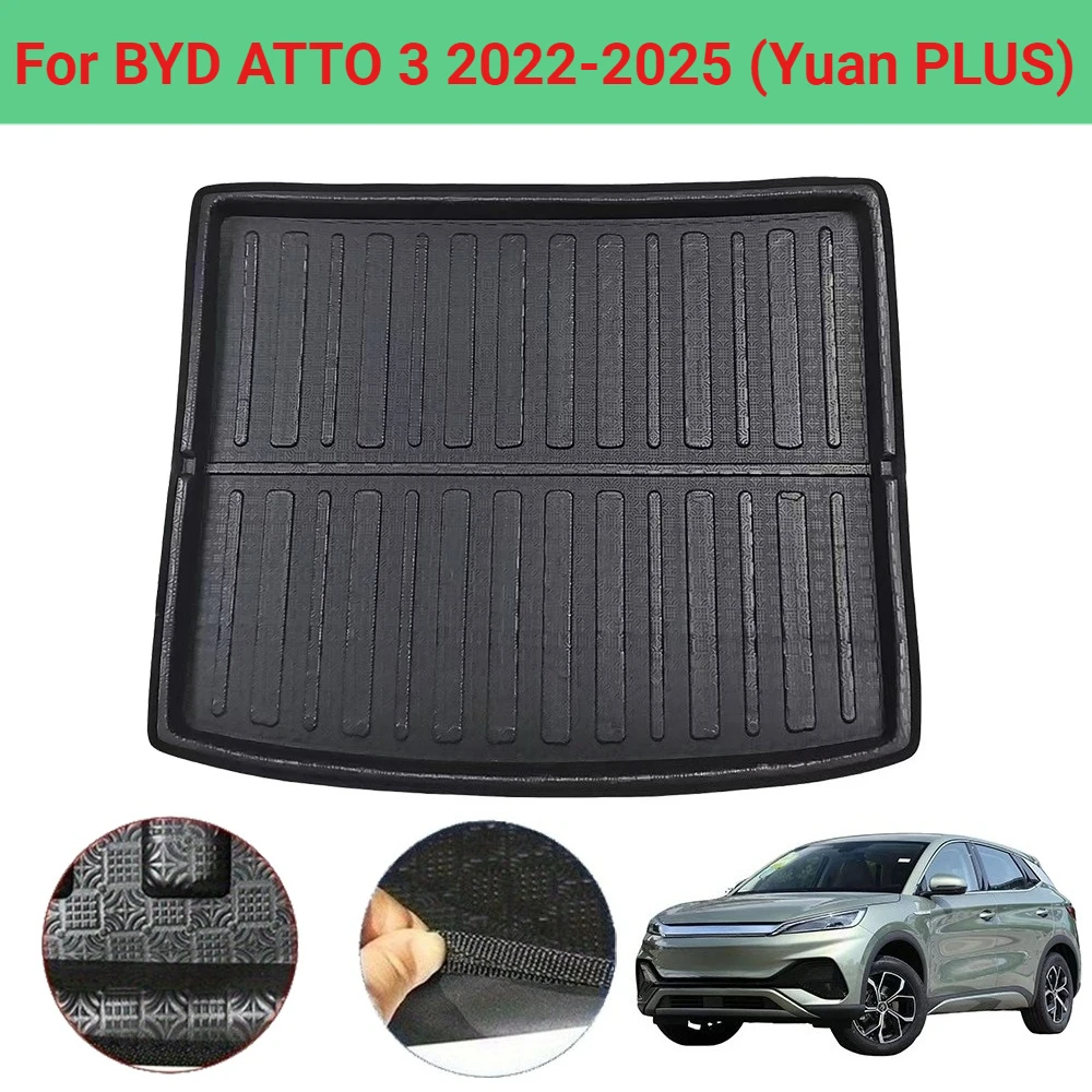 Car Auto Rear Boot Cargo Liner TrayTrunk Mat Carpet For byd ATTO 3 2022-2025 （Yuan PLUS）Pad Anti-dirty，Car Trunk Mat upper level