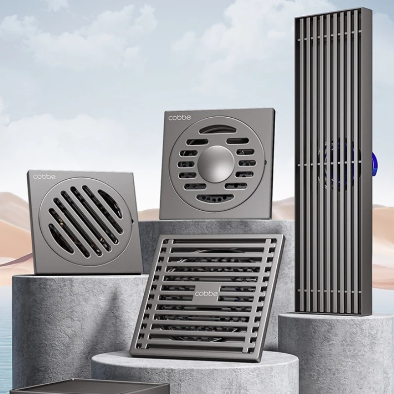 Magnetic Levitation Stainless Steel Drain, Anti-odor Grate, Ultra-thin Linear Shower Trap, Universal Washer Bathroom Cover Core.