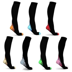 1/3/5/6 Men Women Compression Socks Soft Stockings Street Sports Spandex Elastic Pressure Compression Stockings Socks Solid