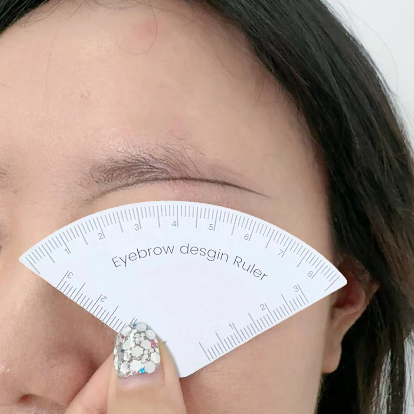 Augenbrauen-Schablonenlineale, weiße PVC-3-Punkt-Positionierungsanleitung für perfekte symmetrische Augenbrauen, schnell zusammenklappbare Make-up-Tools